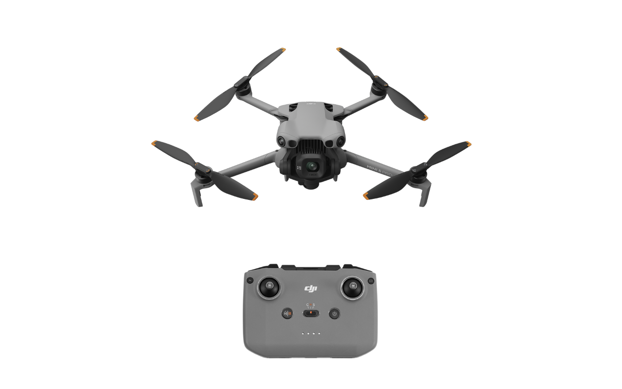 Auf dem Foto ist die DJI Mini 5 Pro zusammen mit dem RC-N3 Controller zu sehen. 