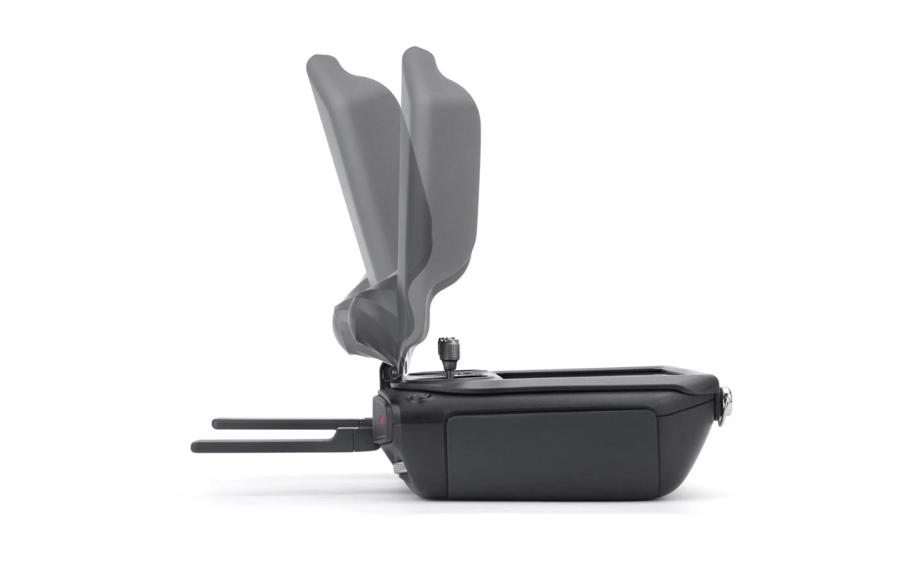 Auf dem Bild ist eine Sonnenblende für den DJI RC Pro Controller aus der Seitenansicht zu sehen. 